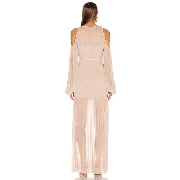 Alice McCall Spell Gown Maxi Dress nude neutral metallic knit mesh Size 4 - Picture 3 of 13